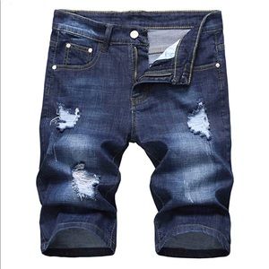 NEW 301 Men’s Dark Wash Distressed Jean Shorts